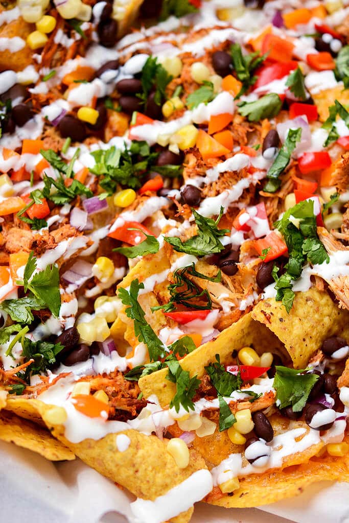 Slow Cooker Chicken Enchilada Nachos