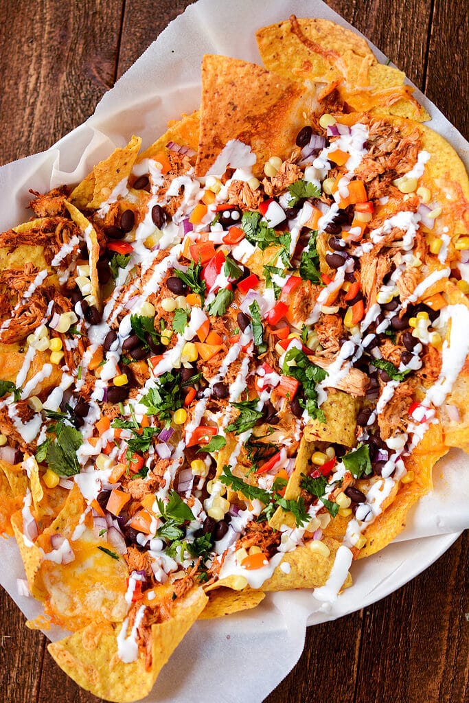 Slow Cooker Chicken Enchilada Nachos