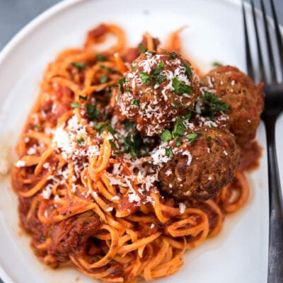 Lunch Crock Sweet Potato Noodles and Meatballs