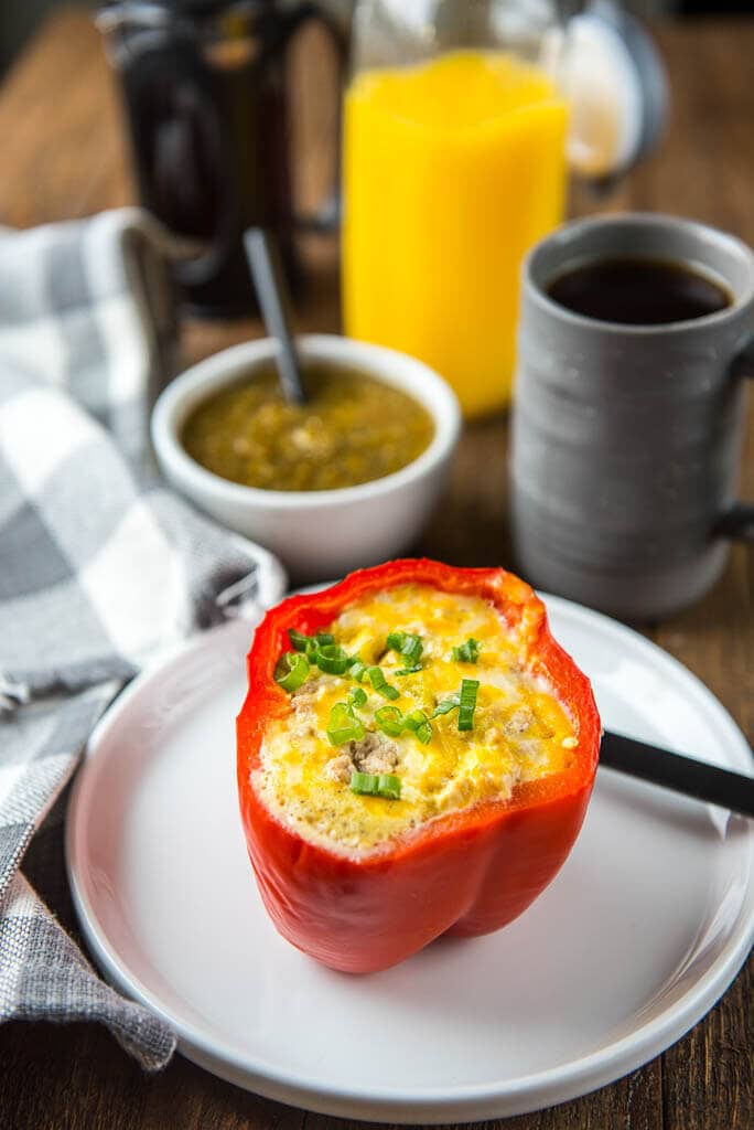 Slow Cooker Breakfast Stuffed Peppers