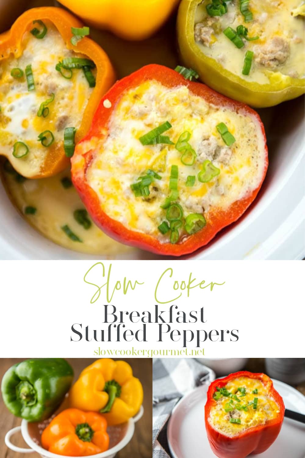 Slow Cooker Breakfast Stuffed Peppers - Slow Cooker Gourmet