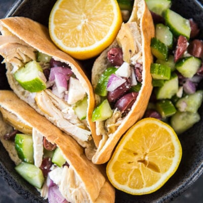 Slow Cooker Greek Chicken Pita Wraps