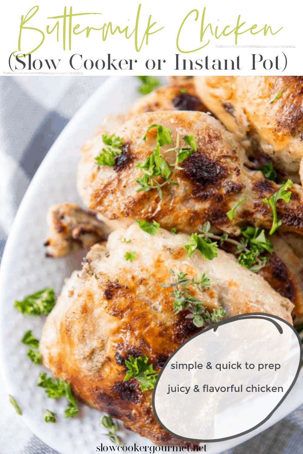 Buttermilk Chicken {Slow Cooker or Pressure Cooker} - Slow Cooker Gourmet