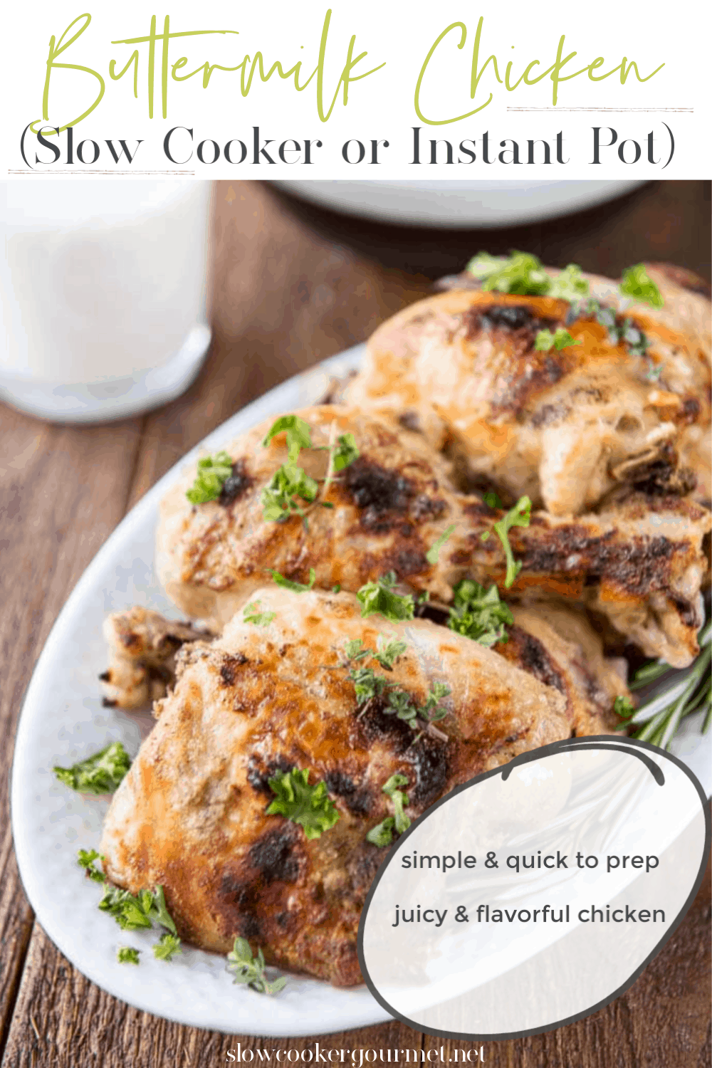 Buttermilk Chicken {Slow Cooker or Pressure Cooker} Slow Cooker Gourmet