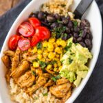 Make this Meal Prep Whole Chicken and be a Meal Prep Rock Star! Create Easy and Delicious Chicken Burrito Bowls!