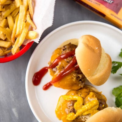 Slow Cooker Cheeseburger Meatball Sliders are the perfect way to get your burger fix without all the work of firing up the grill! So easy and deliciously tasty!