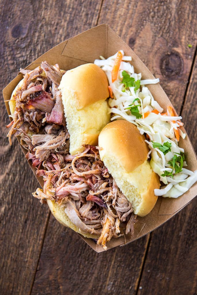 Pulled Pork Sliders that are delicious enough to go up against the best food truck fare! Use your slow cooker or your smoker to make the best pulled pork in town!