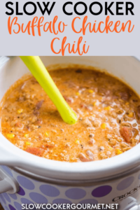 Slow Cooker Buffalo Chicken Chili is delicious, simple and award winning! This is the go-to when you are tired of boring chili recipes! #slowcooker #buffalochicken #chickenchili