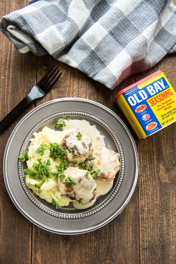 A flavorful seasoning blend makes these Slow Cooker Chicken Meatballs with Cream Sauce a quick and delicious weeknight meal idea!