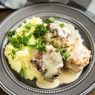 A flavorful seasoning blend makes these Slow Cooker Chicken Meatballs with Cream Sauce a quick and delicious weeknight meal idea!
