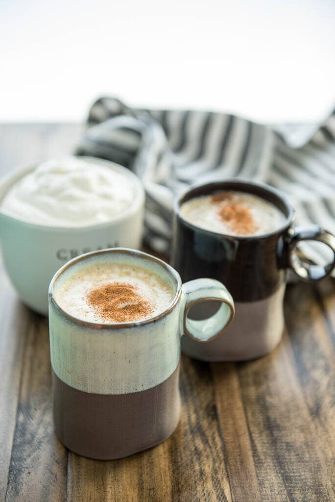 Enjoy a tasty treat this holiday season! Slow Cooker Eggnog Lattes are perfect for entertaining or a cozy evening by the fire!