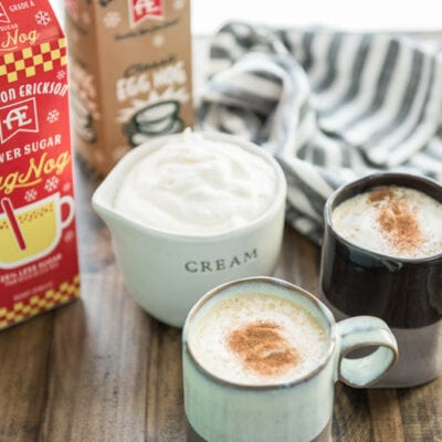 Enjoy a tasty treat this holiday season! Slow Cooker Eggnog Lattes are perfect for entertaining or a cozy evening by the fire!