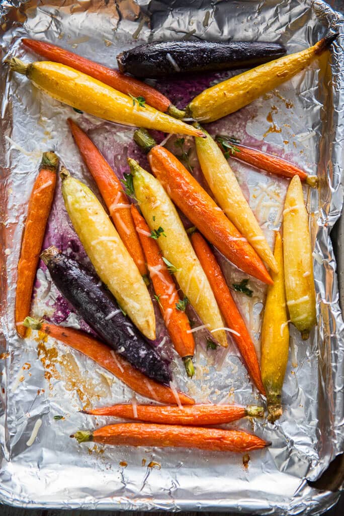 Oven Roasted Carrots on baking sheet