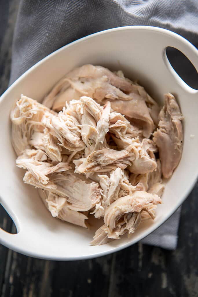shredded chicken after making Instant Pot Whole Chicken
