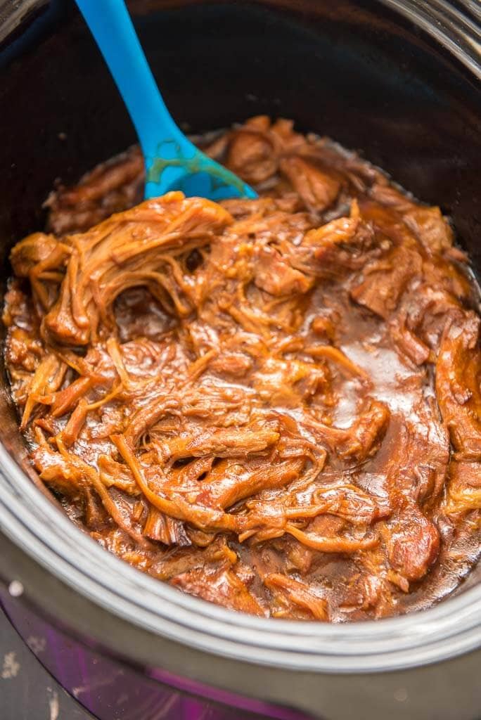 slow cooker asian pulled pork in a slow cooker