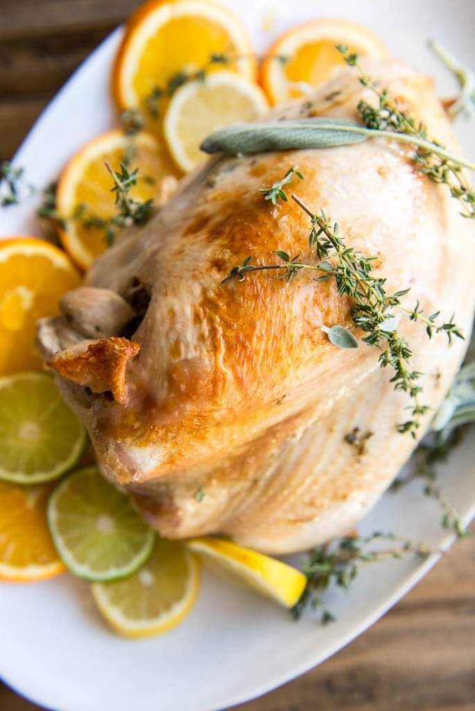 roasted turkey with herbs and citrus