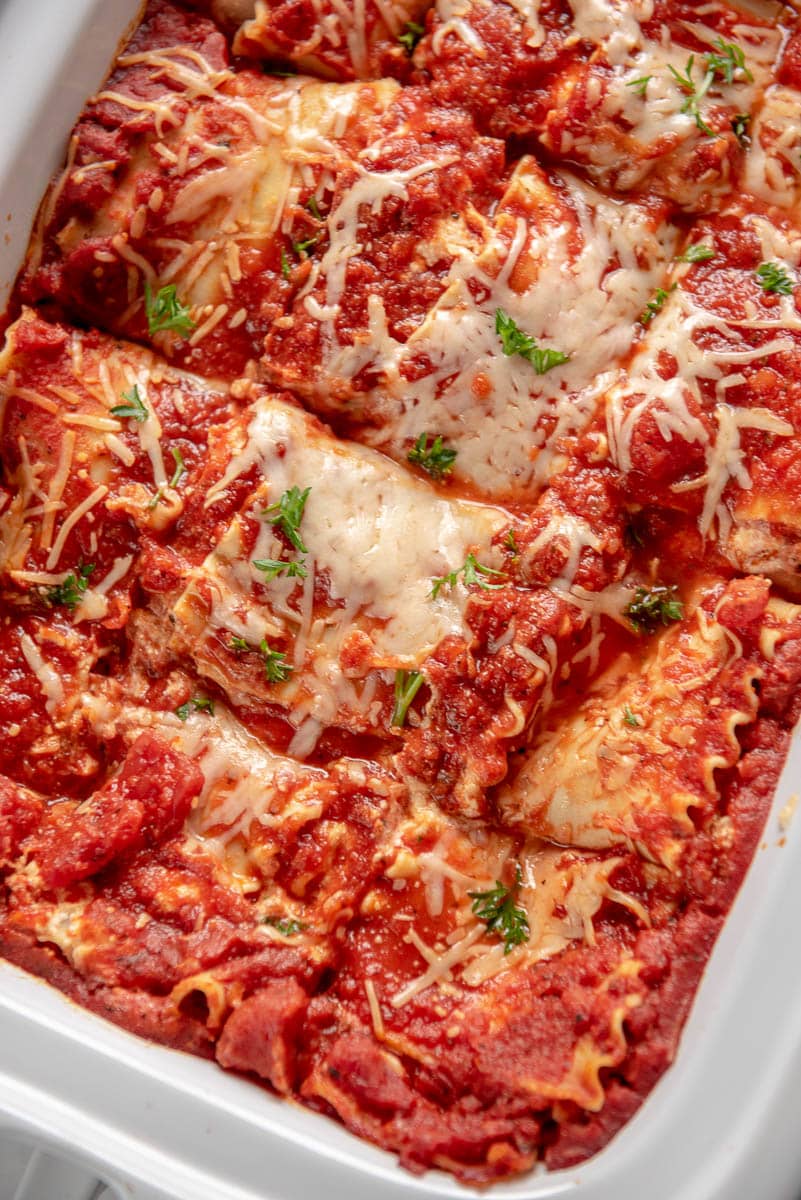 Slow Cooker Three Meat Lasagna 