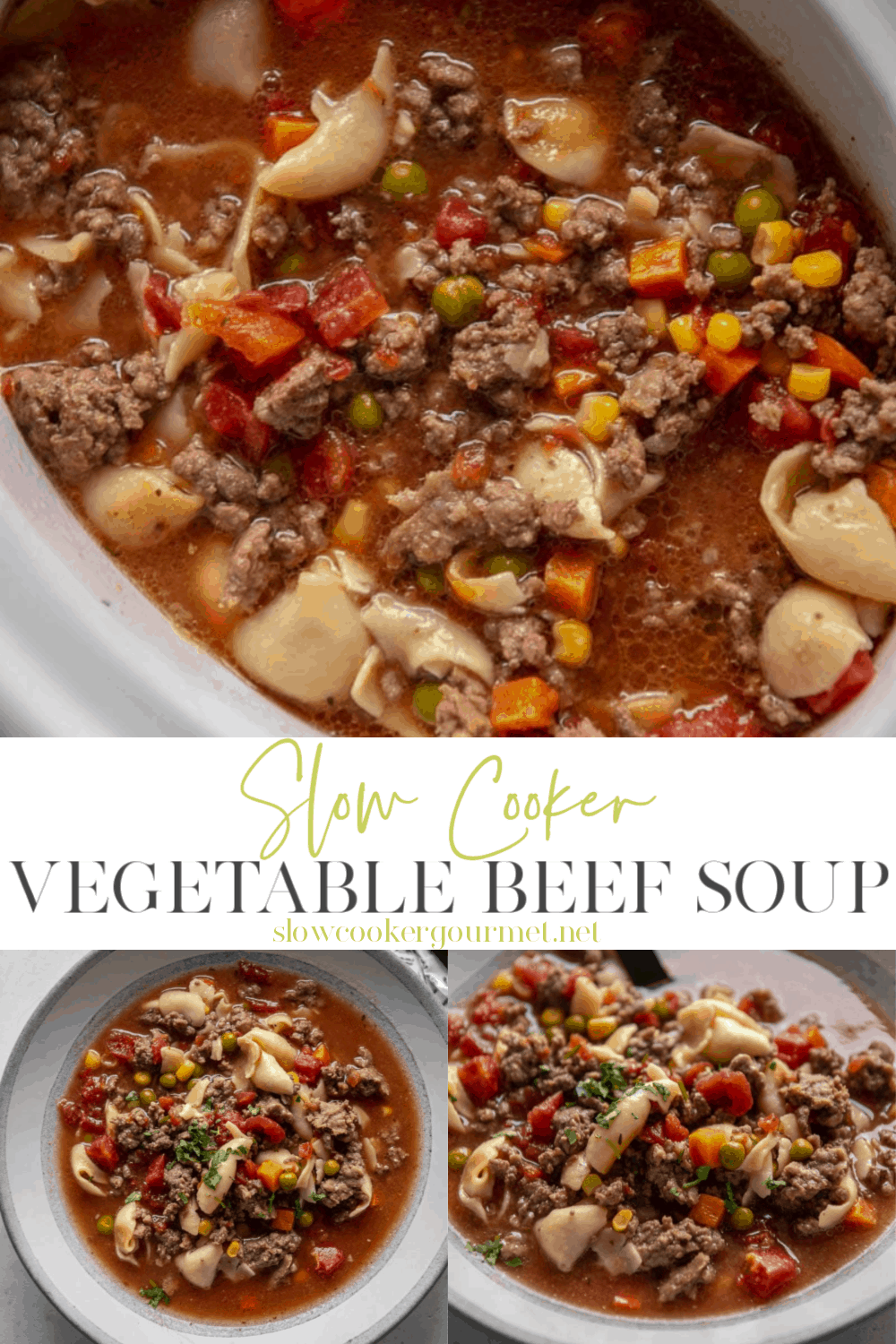 Slow Cooker Vegetable Beef Soup - Slow Cooker Gourmet