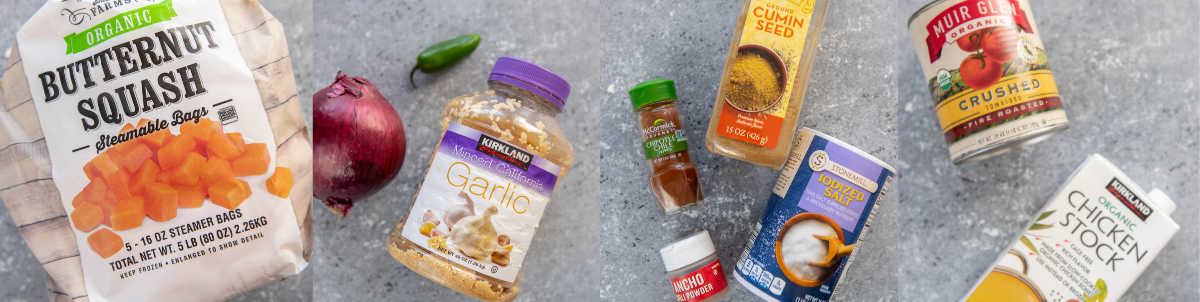 ingredient collage for slow cooker turkey chili