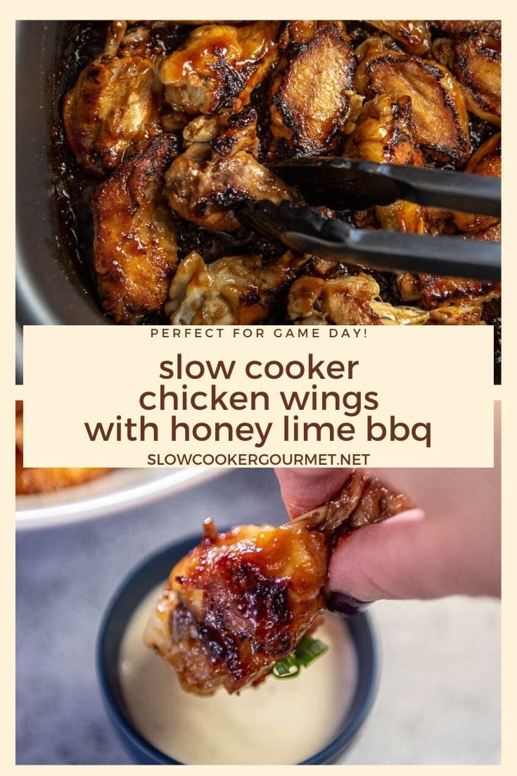 Slow Cooker Chicken Wings with Honey Lime BBQ - Slow Cooker Gourmet