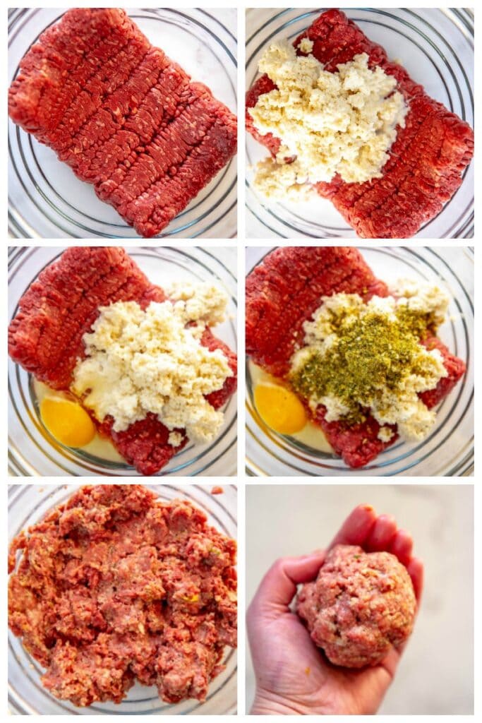 step by step collage making meatballs