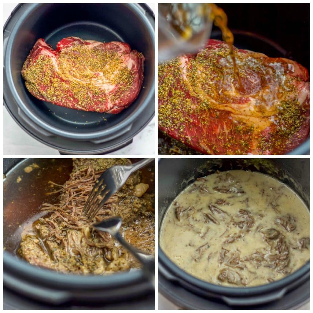 step by step making beef and noodles in instant pot