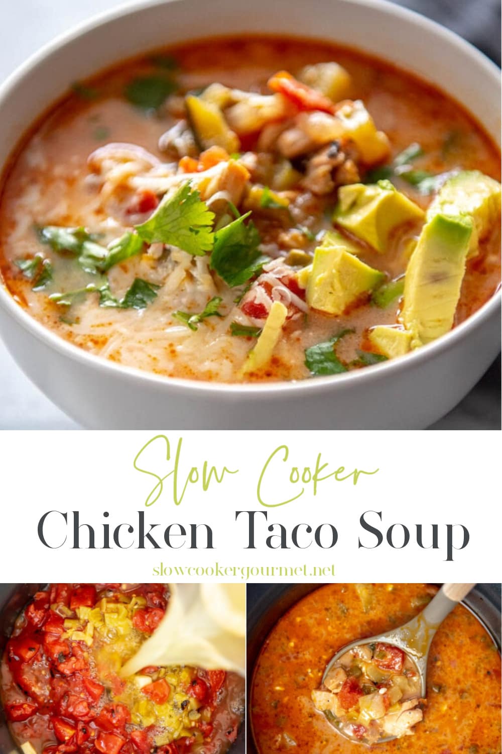 Slow Cooker Chicken Taco Soup - Slow Cooker Gourmet