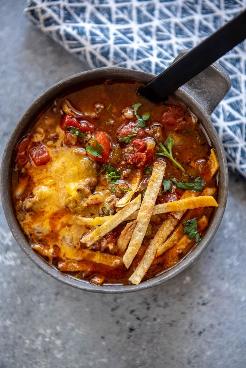 bison chili in a bowl