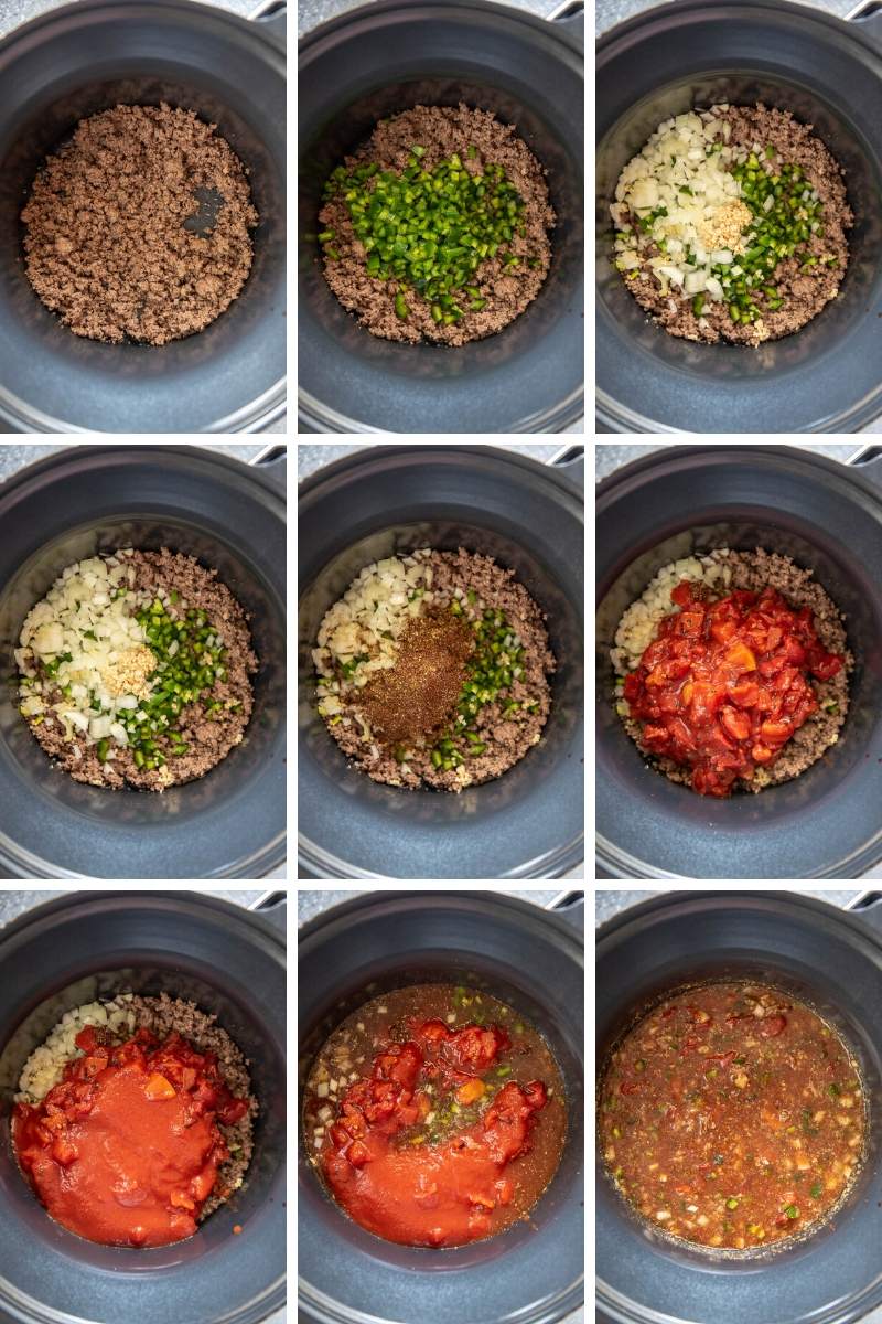 bison chili ingredients being prepped