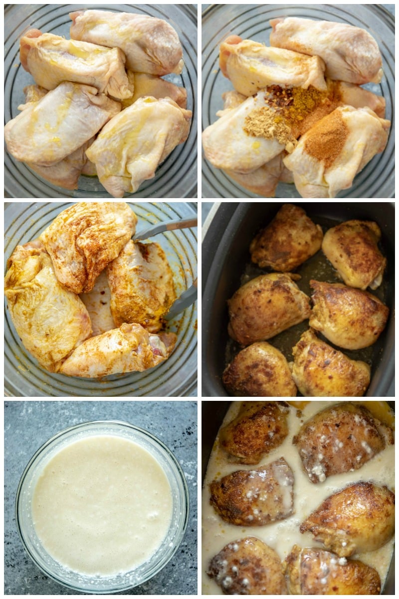 step by step making coconut lime chicken in slow cooker