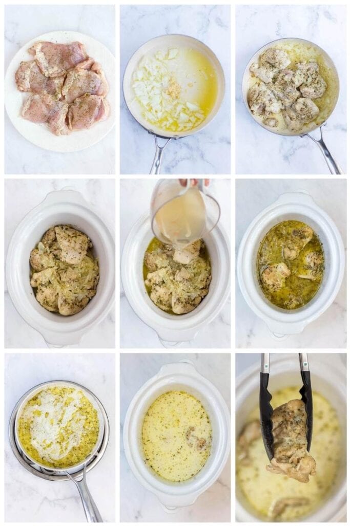 step by step making chicken thighs in the slow cooker
