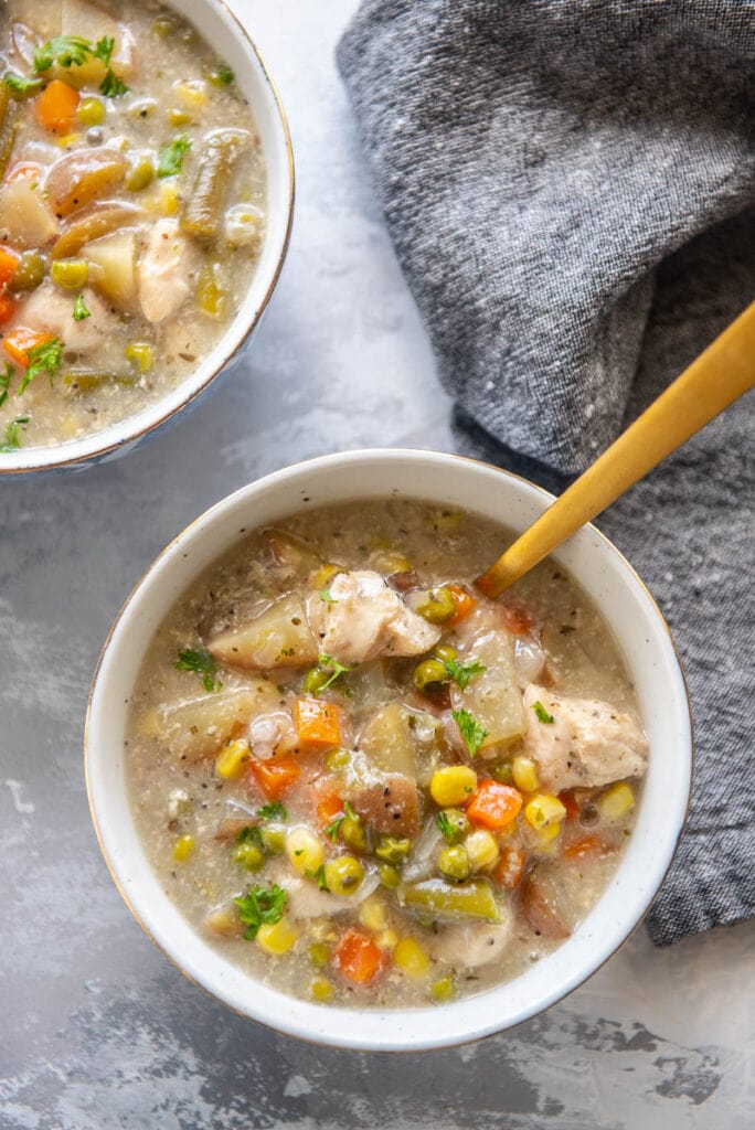 Slow Cooker Chicken Pot Pie Soup {for two} - Slow Cooker Gourmet