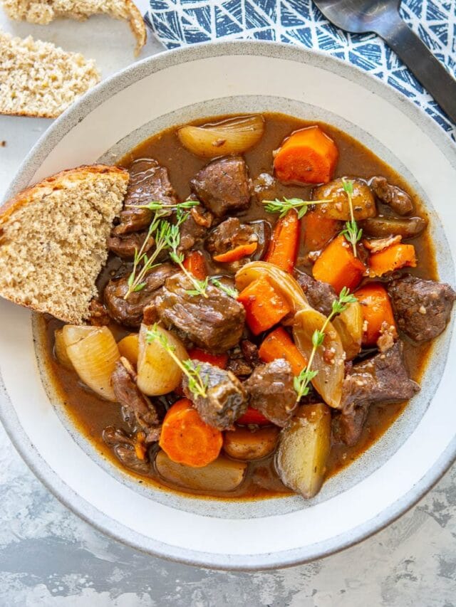 Slow Cooker Beef Bourguignon For 2