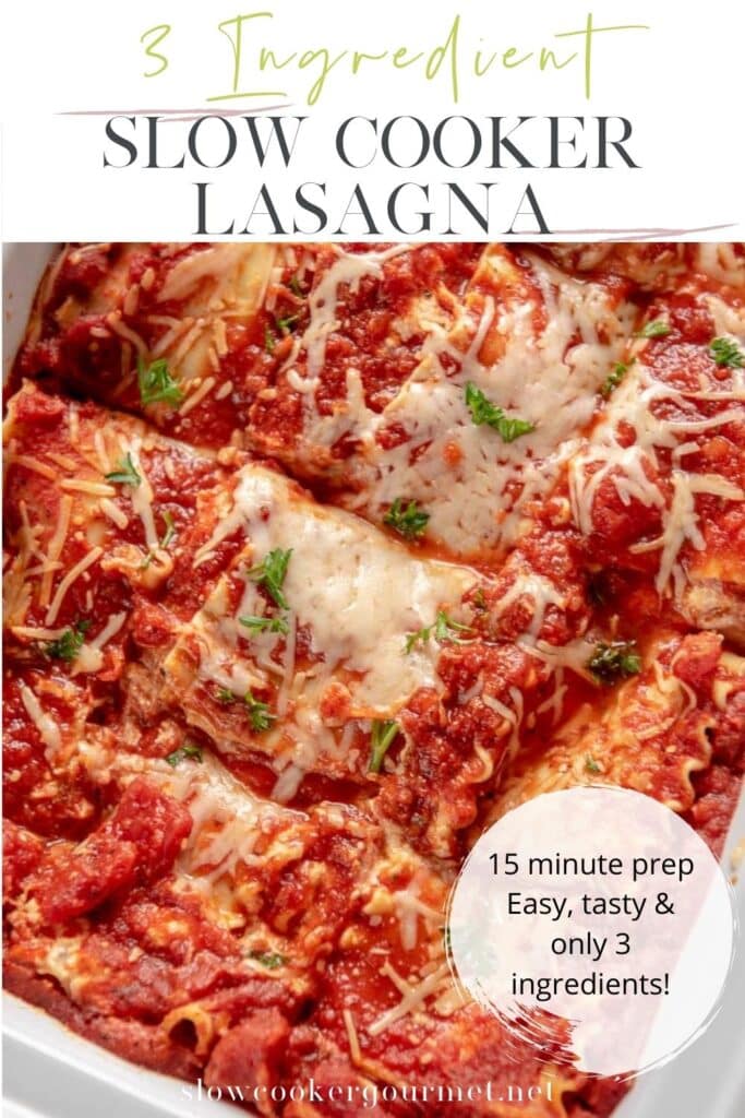 3 Ingredient Slow Cooker Lasagna - Slow Cooker Gourmet