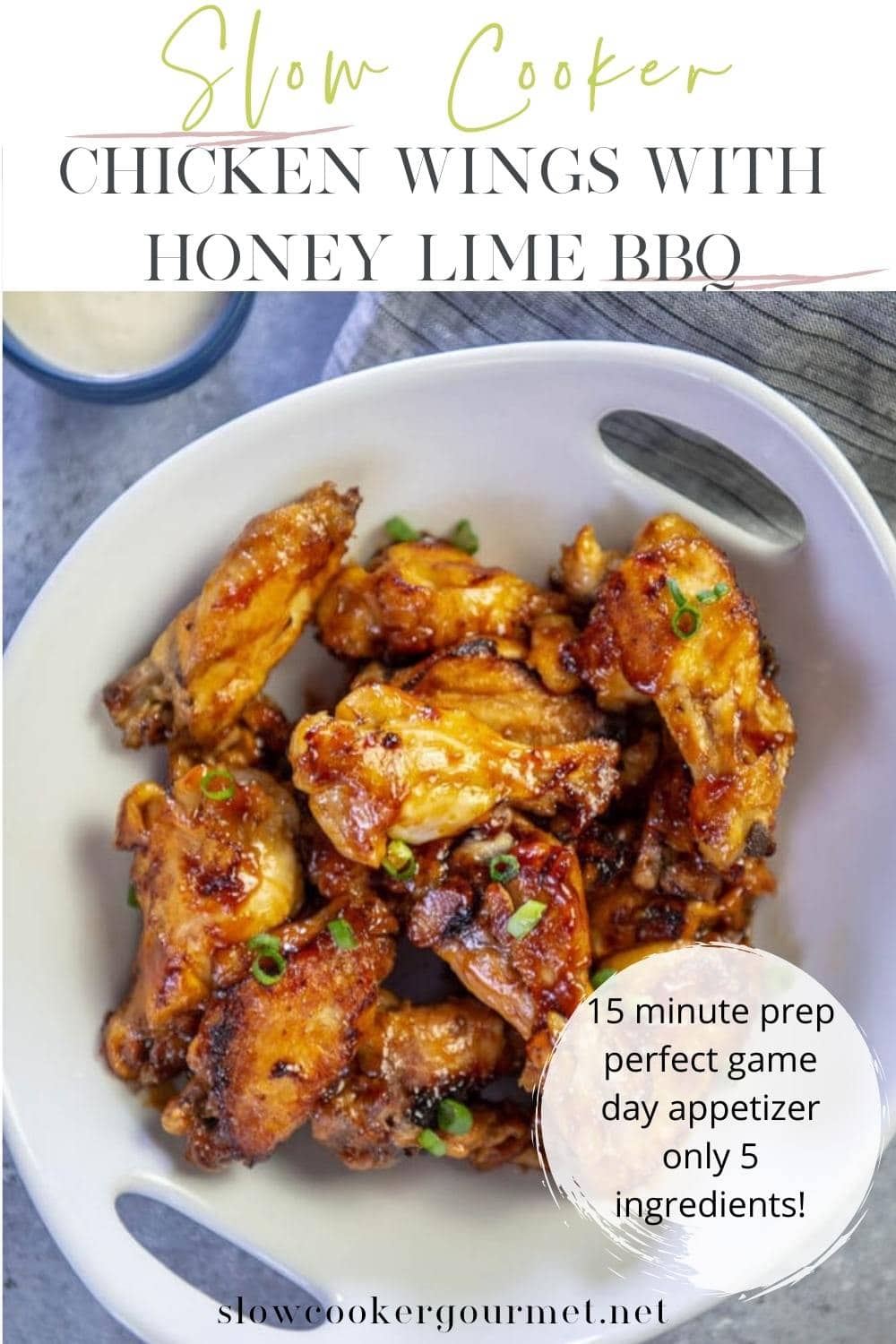 Slow Cooker Chicken Wings with Honey Lime BBQ - Slow Cooker Gourmet