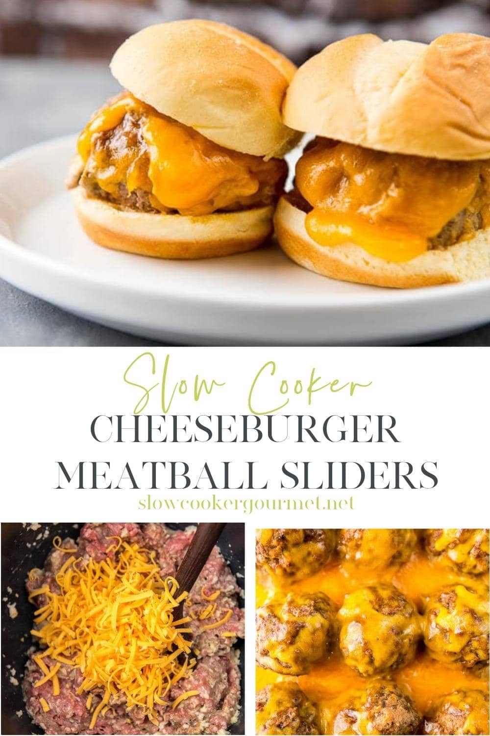 Slow Cooker Cheeseburger Meatball Sliders - Slow Cooker Gourmet