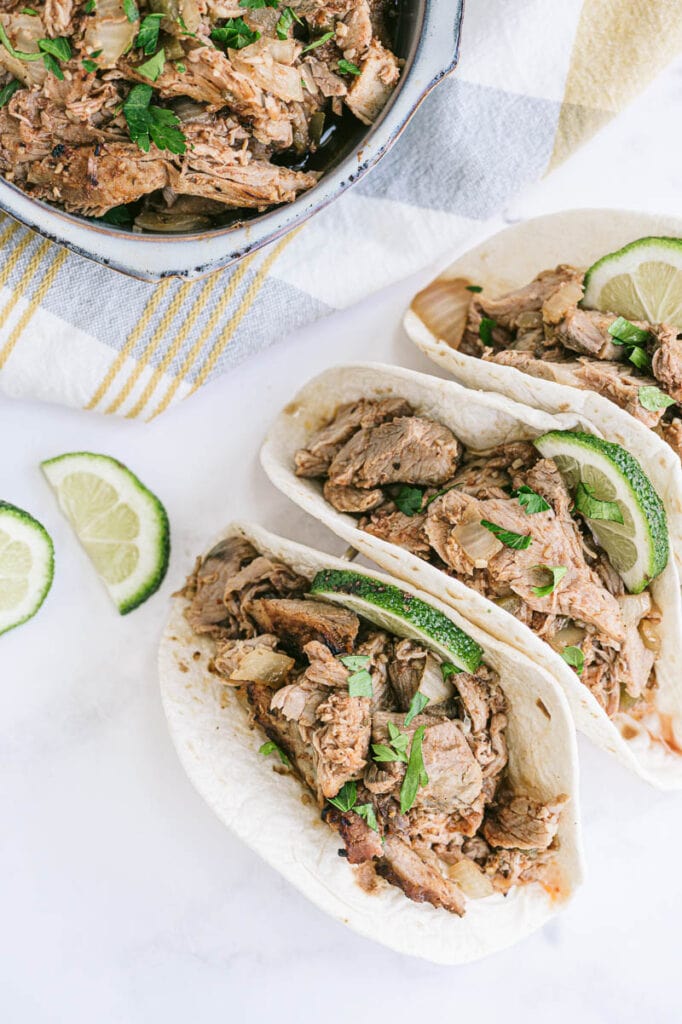 carnitas tacos on a plate