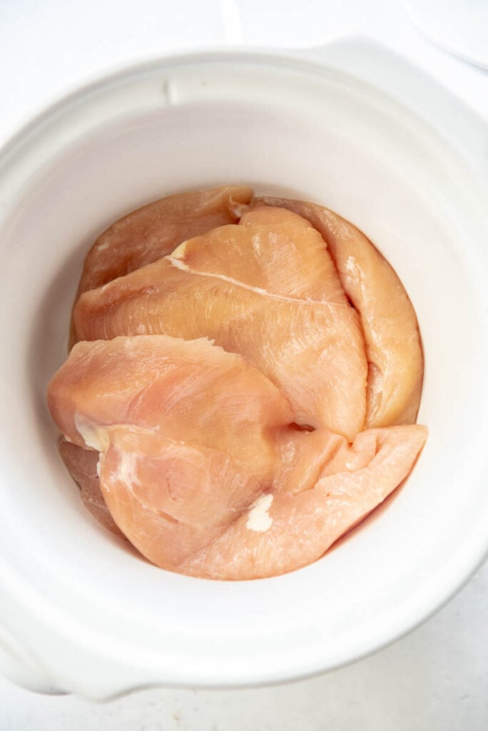 chicken breasts in a slow cooker