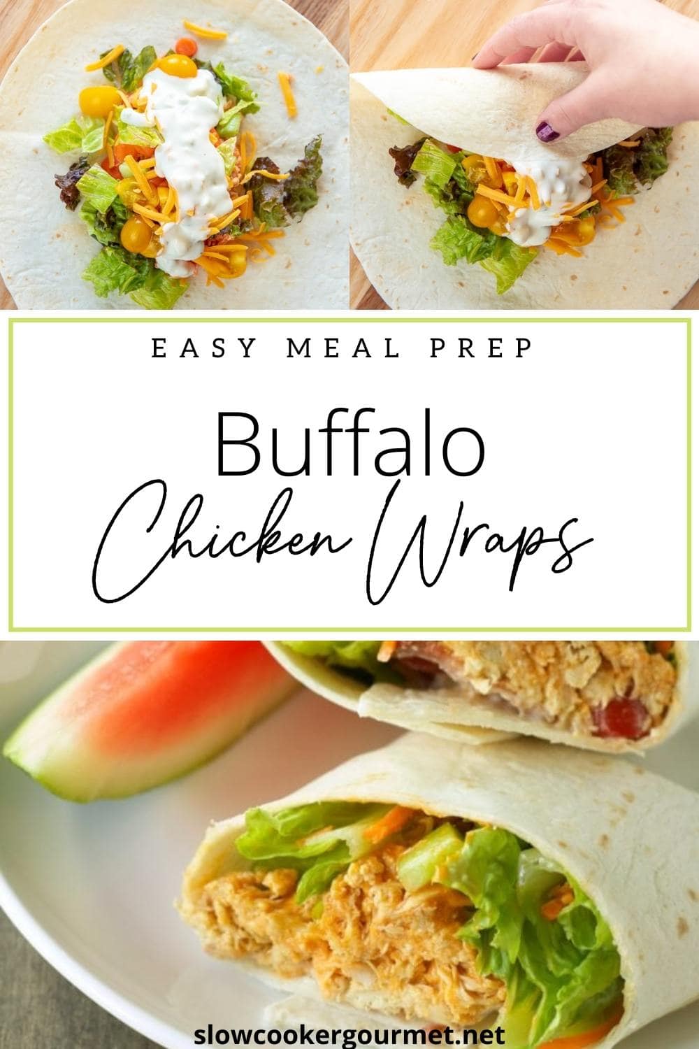 Buffalo Chicken Wraps - Slow Cooker Gourmet