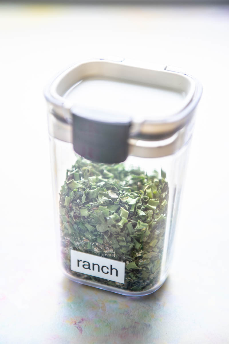 container filled with ranch seasoning