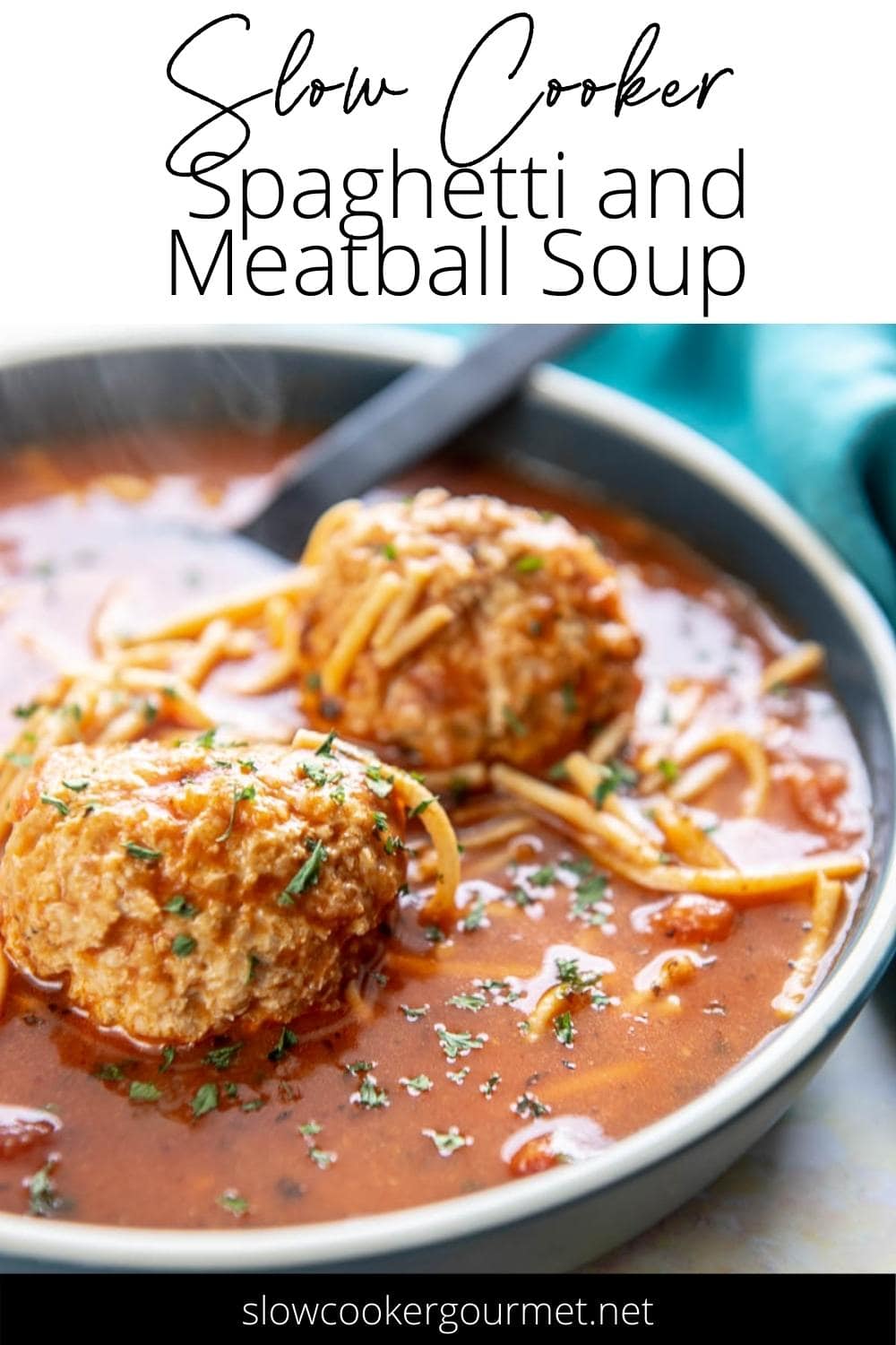 Slow Cooker Spaghetti and Meatball Soup Slow Cooker Gourmet