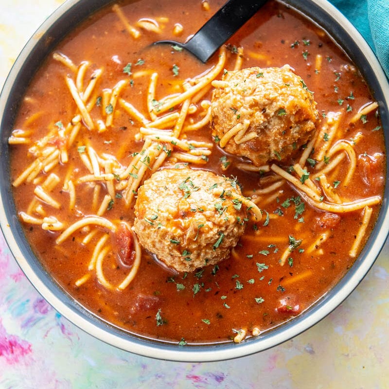 Slow Cooker Spaghetti and Meatball Soup Slow Cooker Gourmet