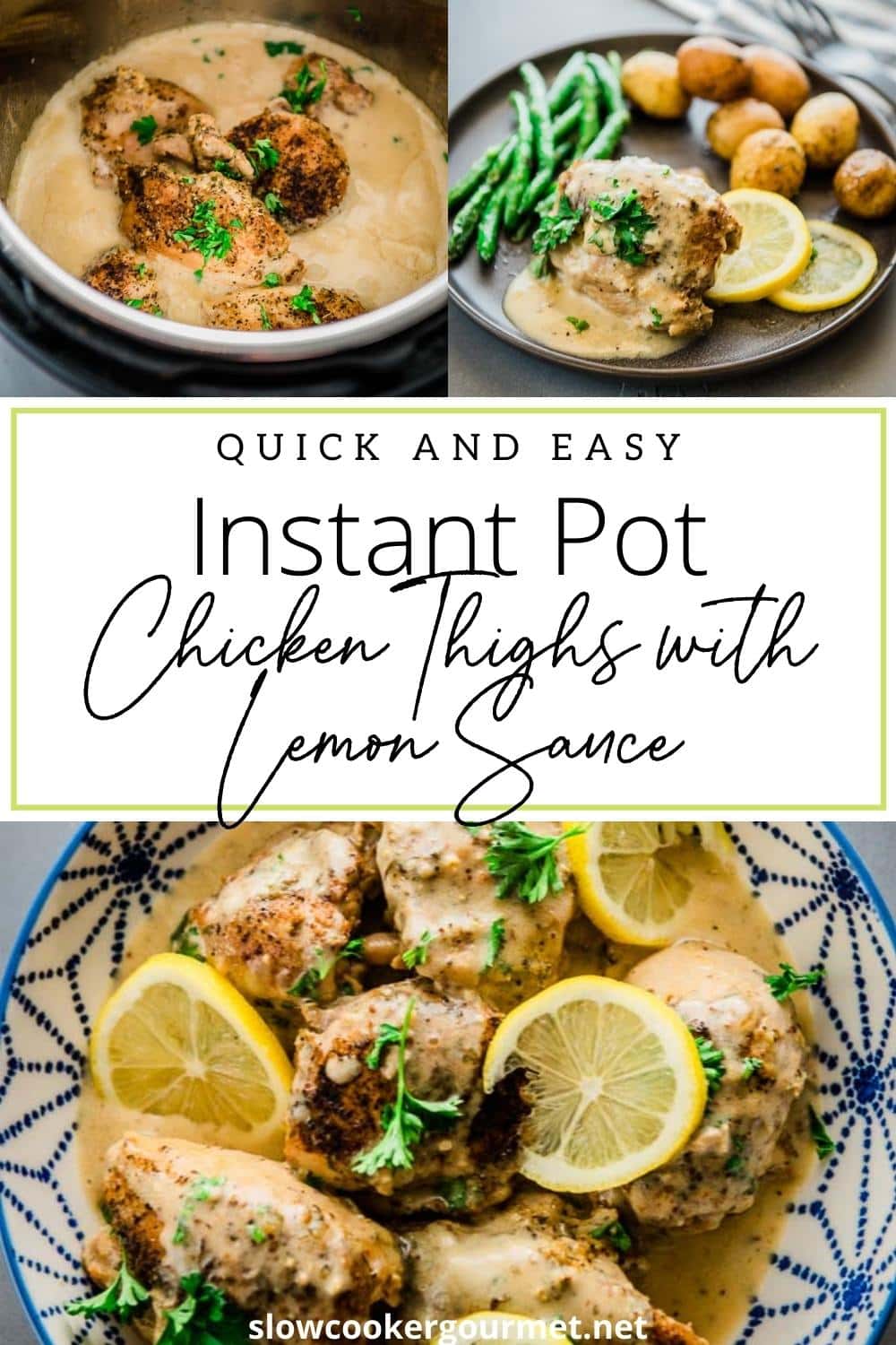 Instant Pot Chicken Thighs with Lemon Sauce - Slow Cooker Gourmet