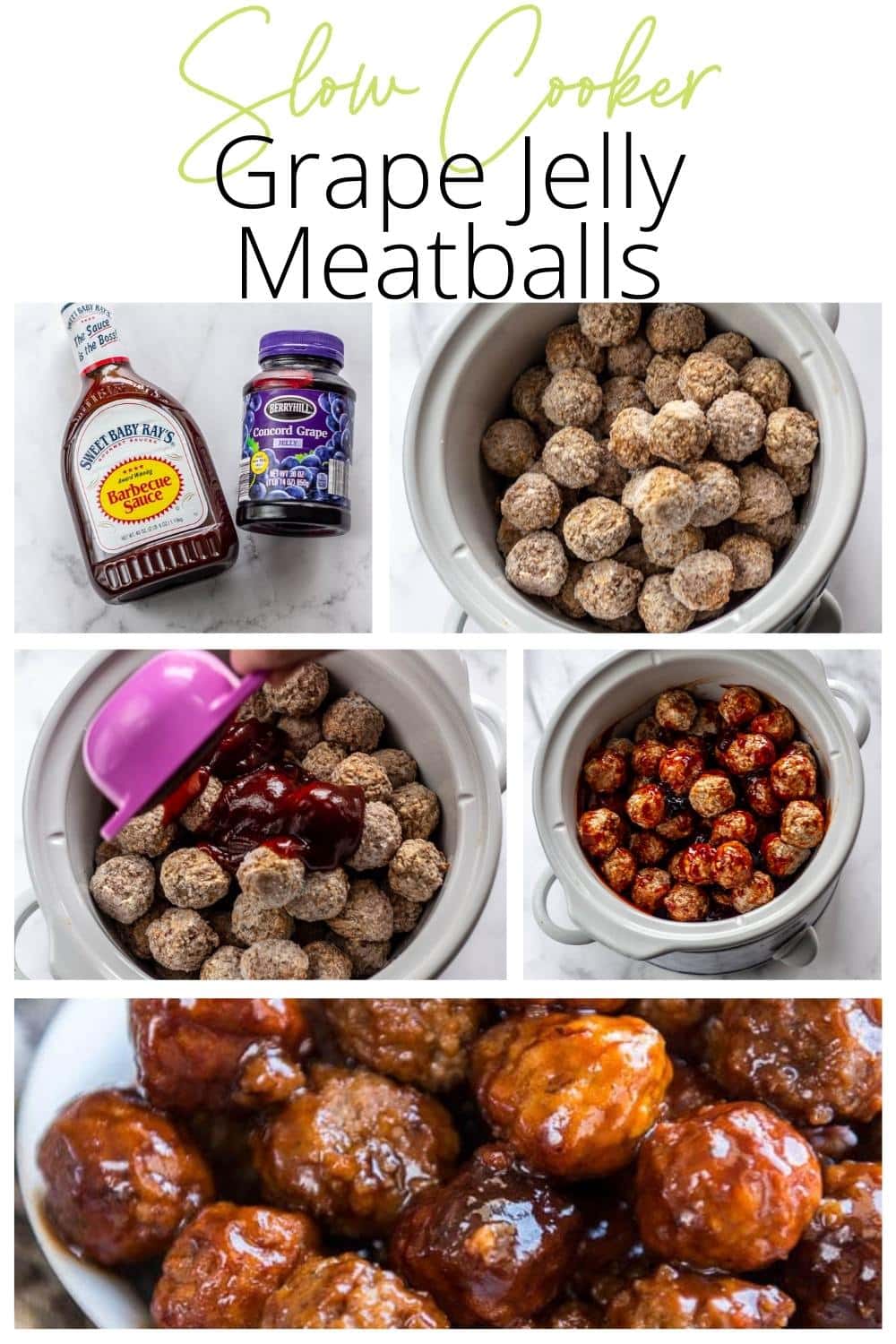 Slow Cooker Grape Jelly Meatballs - Slow Cooker Gourmet