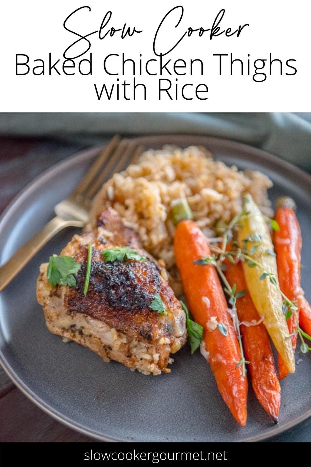 Slow Cooker Baked Chicken Thighs with Rice - Slow Cooker Gourmet