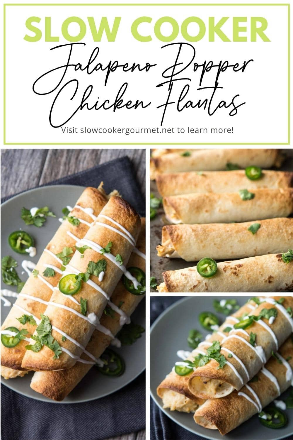 Slow Cooker Jalapeño Popper Chicken Flautas Slow Cooker Gourmet