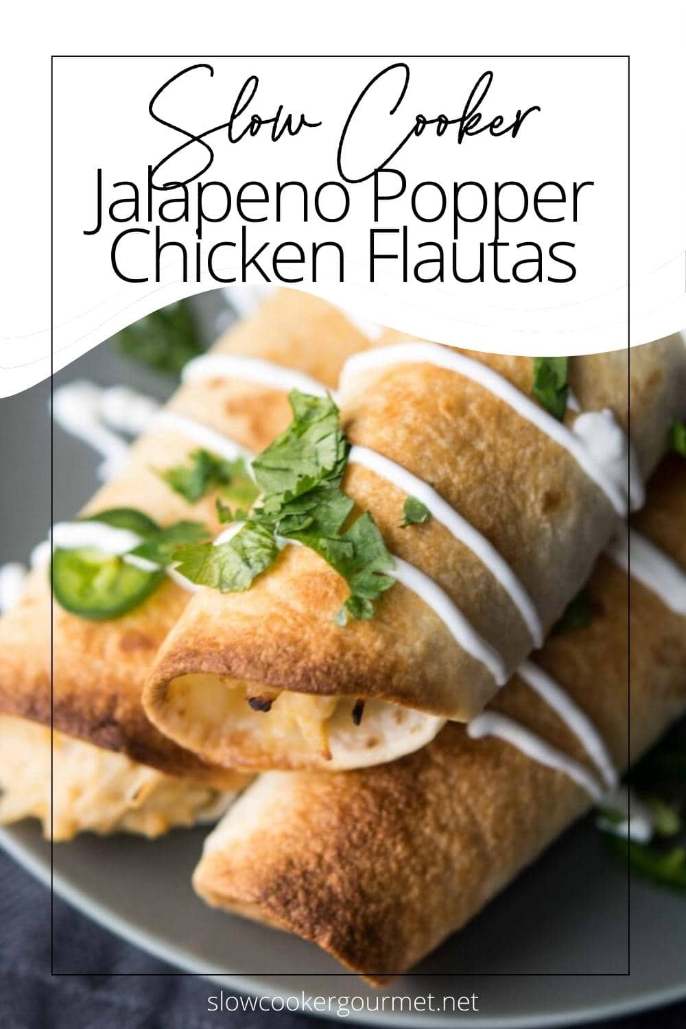 Slow Cooker Jalapeño Popper Chicken Flautas Slow Cooker Gourmet
