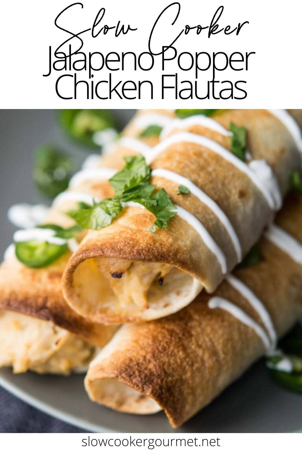 Slow Cooker Jalapeño Popper Chicken Flautas Slow Cooker Gourmet