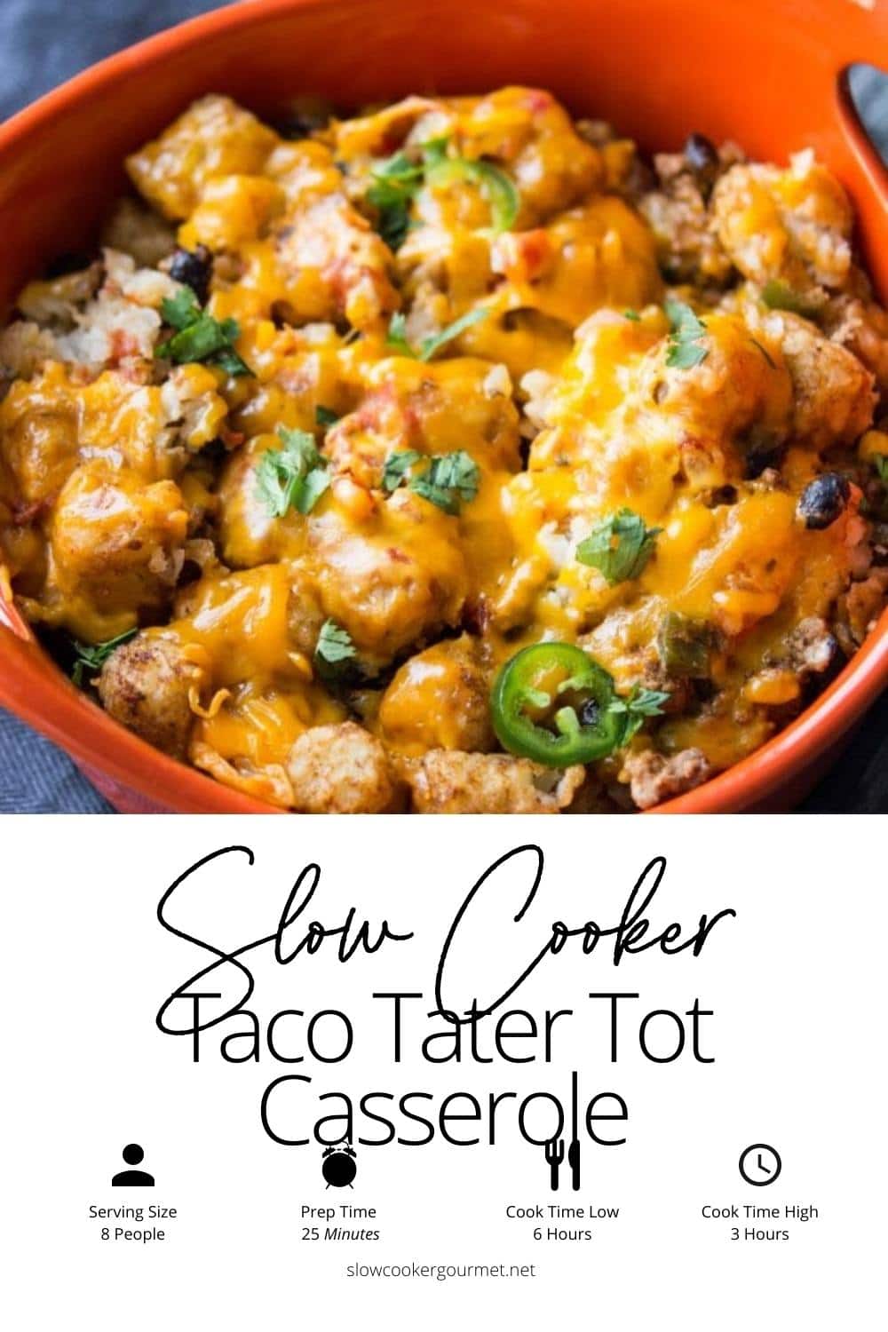 Slow Cooker Taco Tater Tot Casserole - Slow Cooker Gourmet
