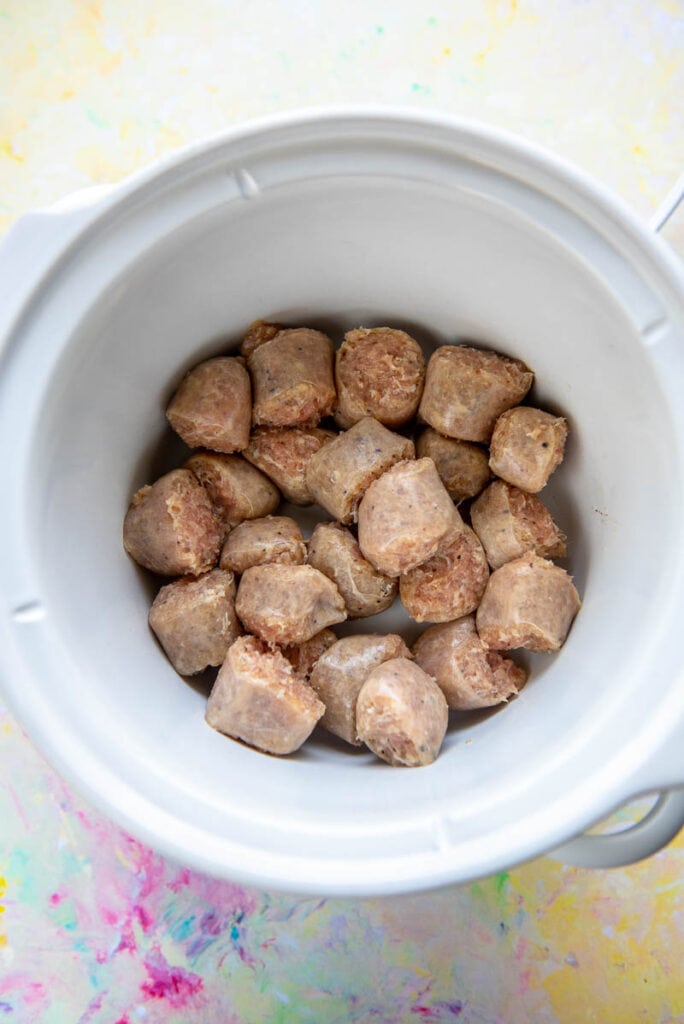 sliced sausage in slow cooker